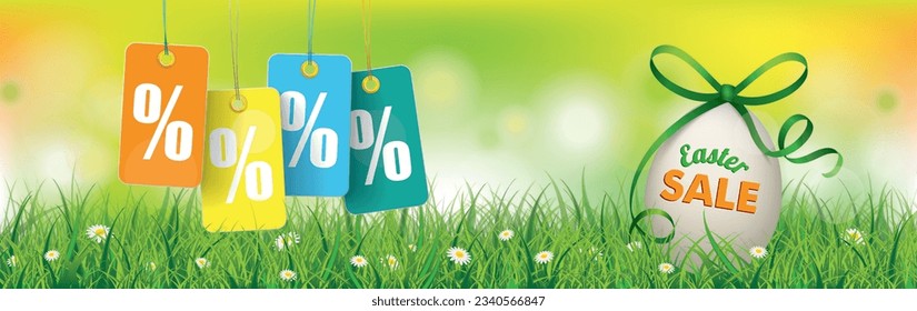 Colored Easter Eggs Price Sticker Sale Spring Header