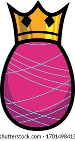 gefärbtes Ei, das eine Krone verwendet