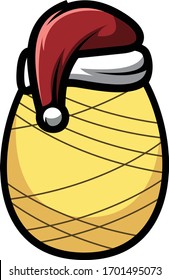 colored egg that uses a santa hat