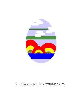 Colored eggs. Easter decorated symbols for christian celebration garish vector painted eggs.vector