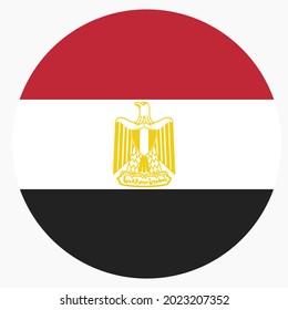 Colored Egypt Flag. Vector Illustration Of Circle Egypt Flag
