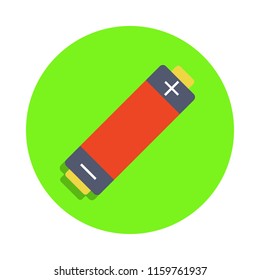 colored electric battery in green badge icon. Element of science and laboratory for mobile concept and web apps. Detailed electric battery icon