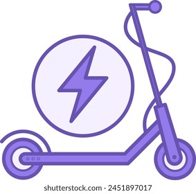 Farbiges Elektroroller-Symbol. Vektorgrafik Ikone des ökologischen Transports für Urbanen Lebensstil. Verkehrs- und Umweltschutzkonzept