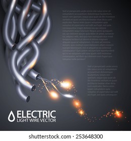 Colored electrical cabels & wires. Vector illustration 