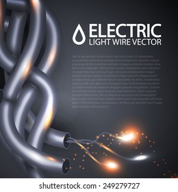 Colored electrical cables and wires. Vector illustration