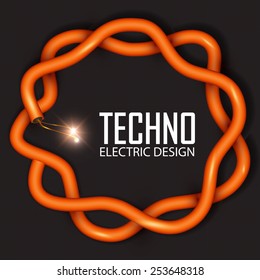 Colored electrical cables & wires. Vector illustration 