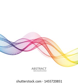 
Colored elegant lines of an abstract wave on a white background. Design Element
