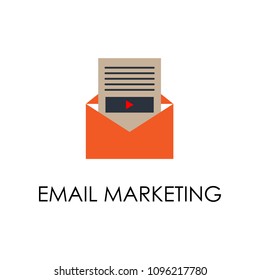 colored email marketing illustration. Element of marketing and business flat for mobile concept and web apps. Isolated email marketing flat can be used for web and mobile on white background