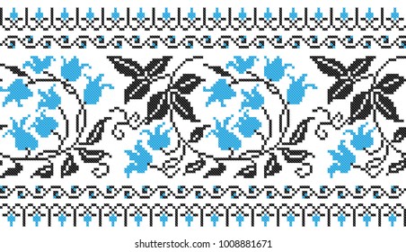 colored embroidered good like handmade cross-stitch ethnic Ukraine pattern