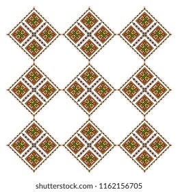 colored embroidery like cross-stitch ethnic ukrainian border
