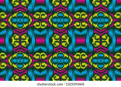 Colored embroidery seamless pattern. Oriental rug template.