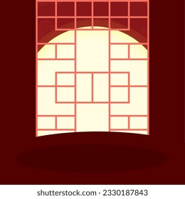 Colored empty asian template frame Vector