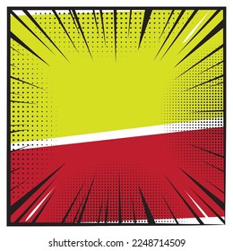 Colored empty comic page with halftone effect Vector