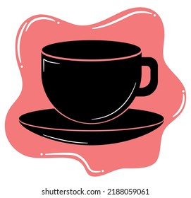 colored empty cup over white background