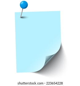 colored empty paper with pin needle vector