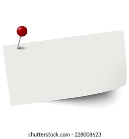 colored empty paper with pin needle vector
