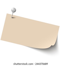 colored empty paper with pin needle vector