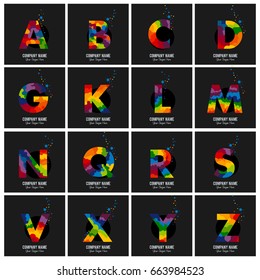Colored English alphabet letters. Vector design template elements logo for your application or company.