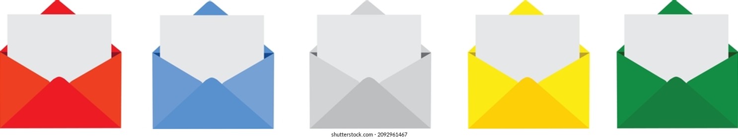 Colored envelopes with empty paper
