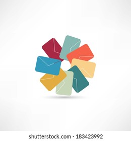 colored envelops icon