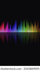 Colored equalizer of sound track. Vector illustration. Sketch for creativity.