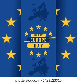 Plantilla de día de europa coloreada con texto Ilustración vectorial