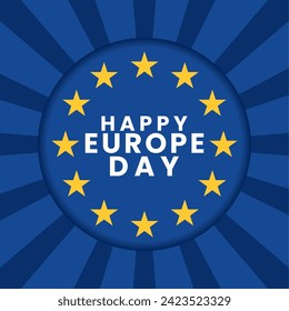 Colored europe day template with text Vector illustration