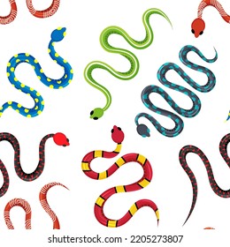 Colored Exotic Snakes Pattern Dangerous Snakes Stock Vector (Royalty ...