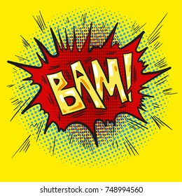 Colored explosion background BAM red and yellow