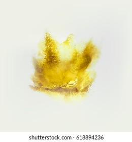 A colored explosion of powder. Flying in different directions powder for design and decoration. Vector illustration