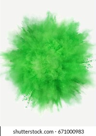 A colored explosion of powder. Flying in different directions powder for design and decoration. Vector illustration
