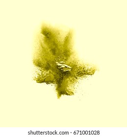 A colored explosion of powder. Flying in different directions powder for design and decoration. Vector illustration