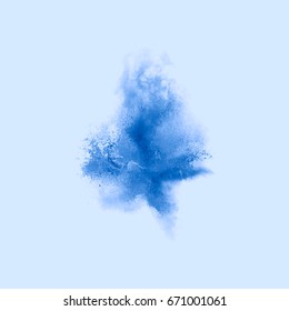 A colored explosion of powder. Flying in different directions powder for design and decoration. Vector illustration