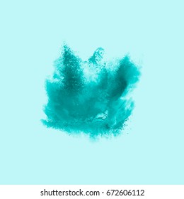 A colored explosion of powder. Flying in different directions powder for design and decoration. Vector illustration