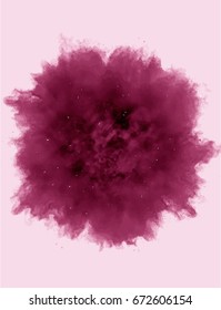 A colored explosion of powder. Flying in different directions powder for design and decoration. Vector illustration