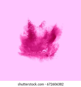 A colored explosion of powder. Flying in different directions powder for design and decoration. Vector illustration