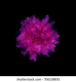 A colored explosion of powder. Flying in different directions powder for design and decoration. Vector illustration