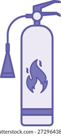 Ícone Extintor Colorido. Ilustração vetorial. Dispositivo de extinção de incêndio. Conceito de bombeiro