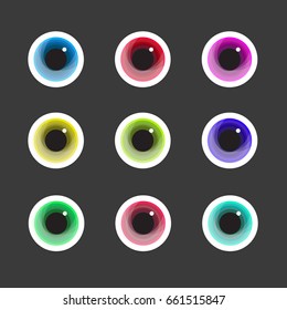 Colored eyes, vector illustration