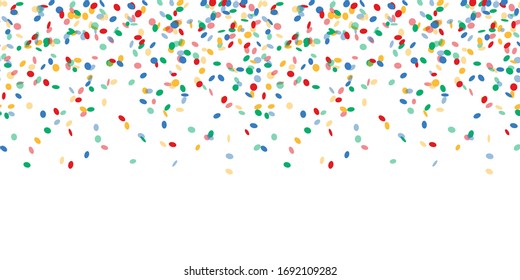 colored falling confetti seamless background for carnival party