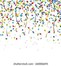 colored falling confetti seamless background for carnival party