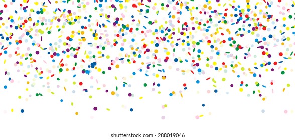 colored falling confetti seamless background for carnival party