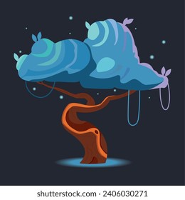 Colored fantasy fairytale tree Vector illustration
