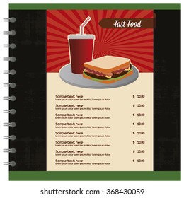 Colored fast food menu with text and a combo