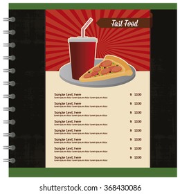 Colored fast food menu with text and a combo