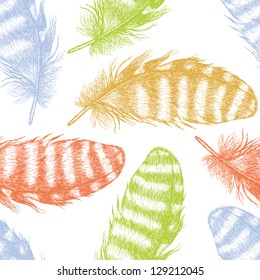 Colored feathers background