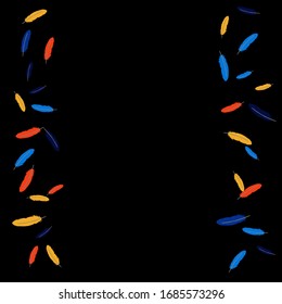 Colored feathers Design for Goods for Pets.  Vector Confetti Background.
