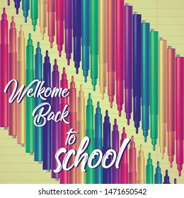 Colored felt tip pens. Welcome back to school.