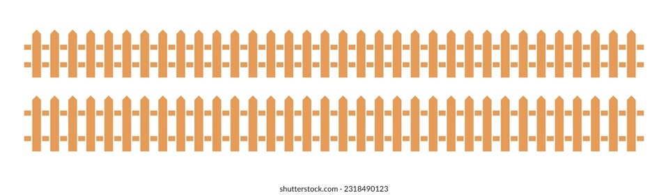 Colored fence in flat style vector illustration isolated on white