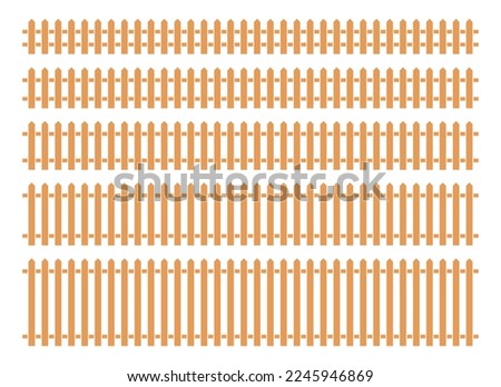 Colored fence in flat style vector illustration isolated on white